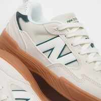 New Balance Numeric 808 Tiago Lemos Shoes - Sea Salt / Medusa Green thumbnail