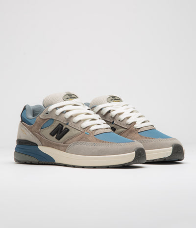 New Balance Numeric 933 Andrew Reynolds Shoes in Mushroom and Light Blue