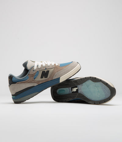 New Balance Numeric 933 Andrew Reynolds Shoes in Mushroom and Light Blue