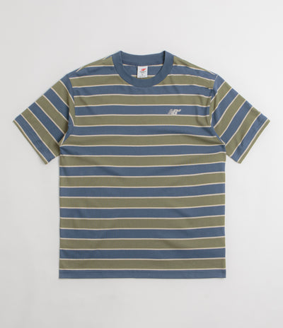 【NONCODE】Hidden Stripe Unbalanced Neck T-shirt New Balance Numeric Thin Stripe T-Shirt - Blue | Flatspot