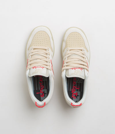 New Balance Numeric x Chocolate Skateboards 480 Shoes in Sea Salt and Red