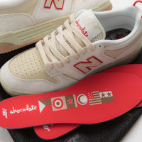 New Balance Numeric x Chocolate Skateboards 480 Shoes in Sea Salt and Red thumbnail