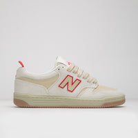 New Balance Numeric x Chocolate Skateboards 480 Shoes in Sea Salt and Red thumbnail