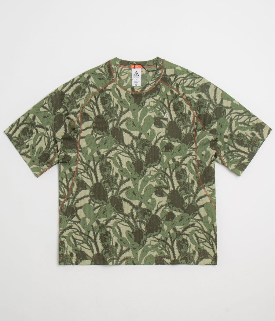 Nike ACG AOP Chinati T-Shirt  in Light Khaki and Cargo Khaki / Summit White