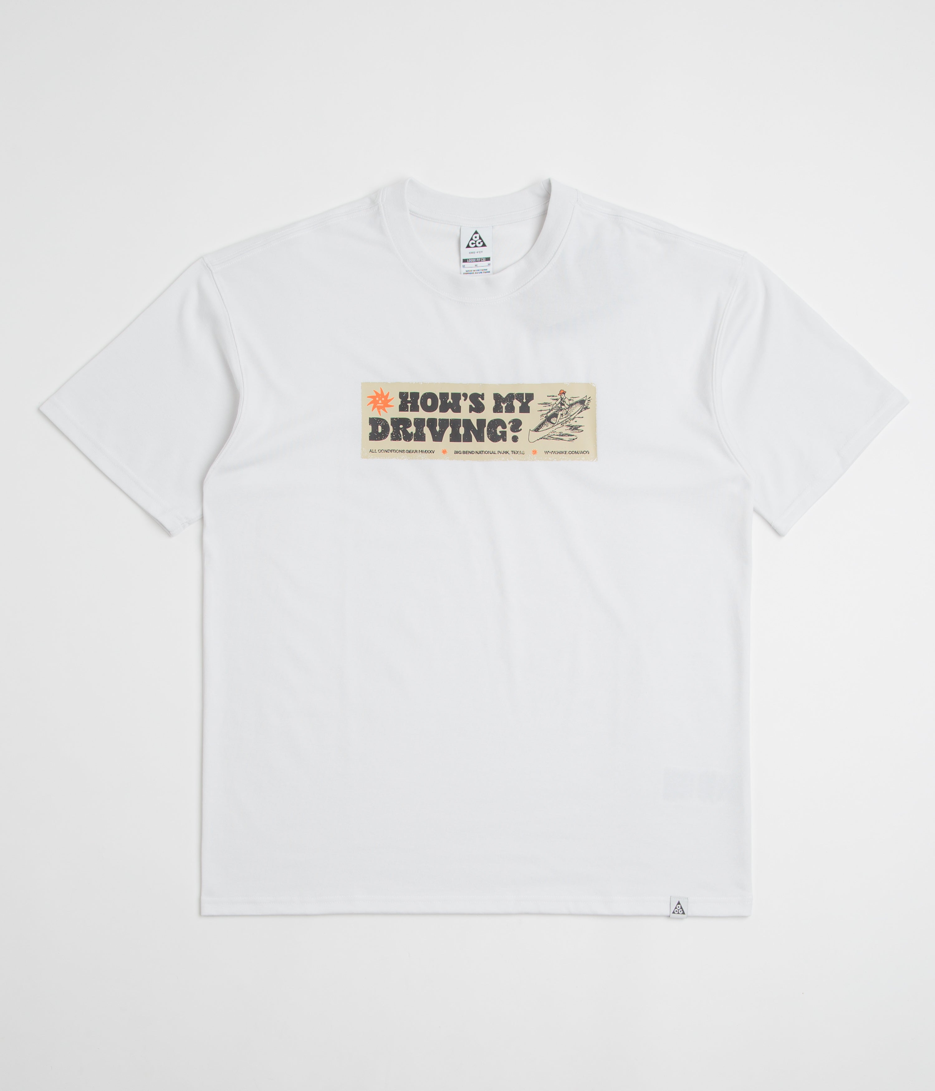 Nike ACG Canoe Sticker T-Shirt in Summit White