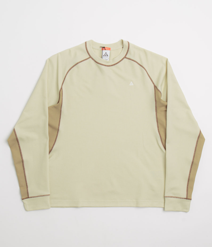 Nike ACG Chinati Long Sleeve T-Shirt in Light Khaki and Parachute Beige / Summit White
