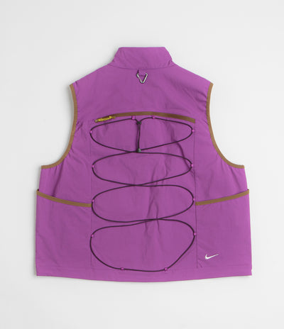 Nike ACG Death Bloom Vest in Bold Berry and Mosswood Brown / Summit White