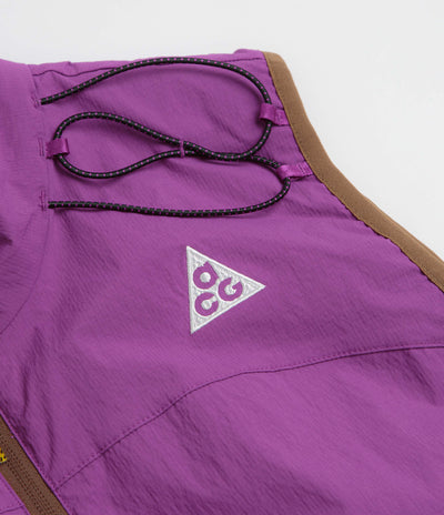 Nike ACG Death Bloom Vest in Bold Berry and Mosswood Brown / Summit White