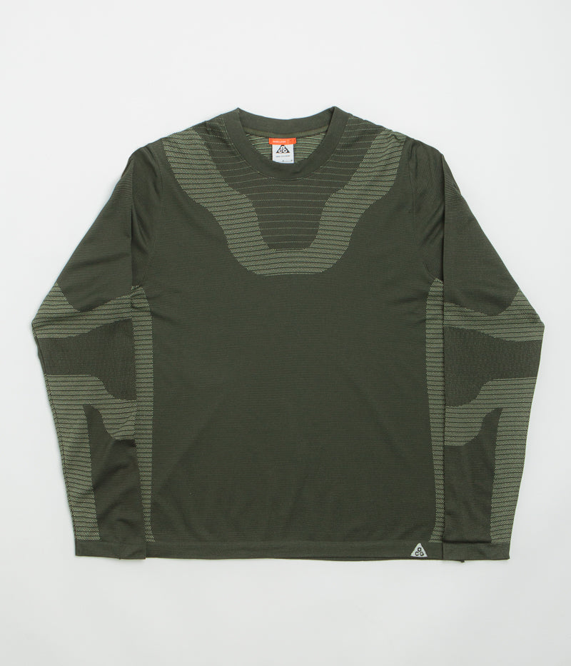 Nike ACG Delta River Long Sleeve T-Shirt in Sequoia and Barely Volt
