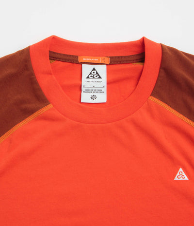 Nike ACG Goat Rocks T-Shirt in Picante Red and Cinnamon / Summit White