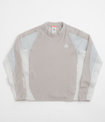 Nike ACG Lichen Crewneck Sweatshirt in College Grey and Grey Fog / Summit White