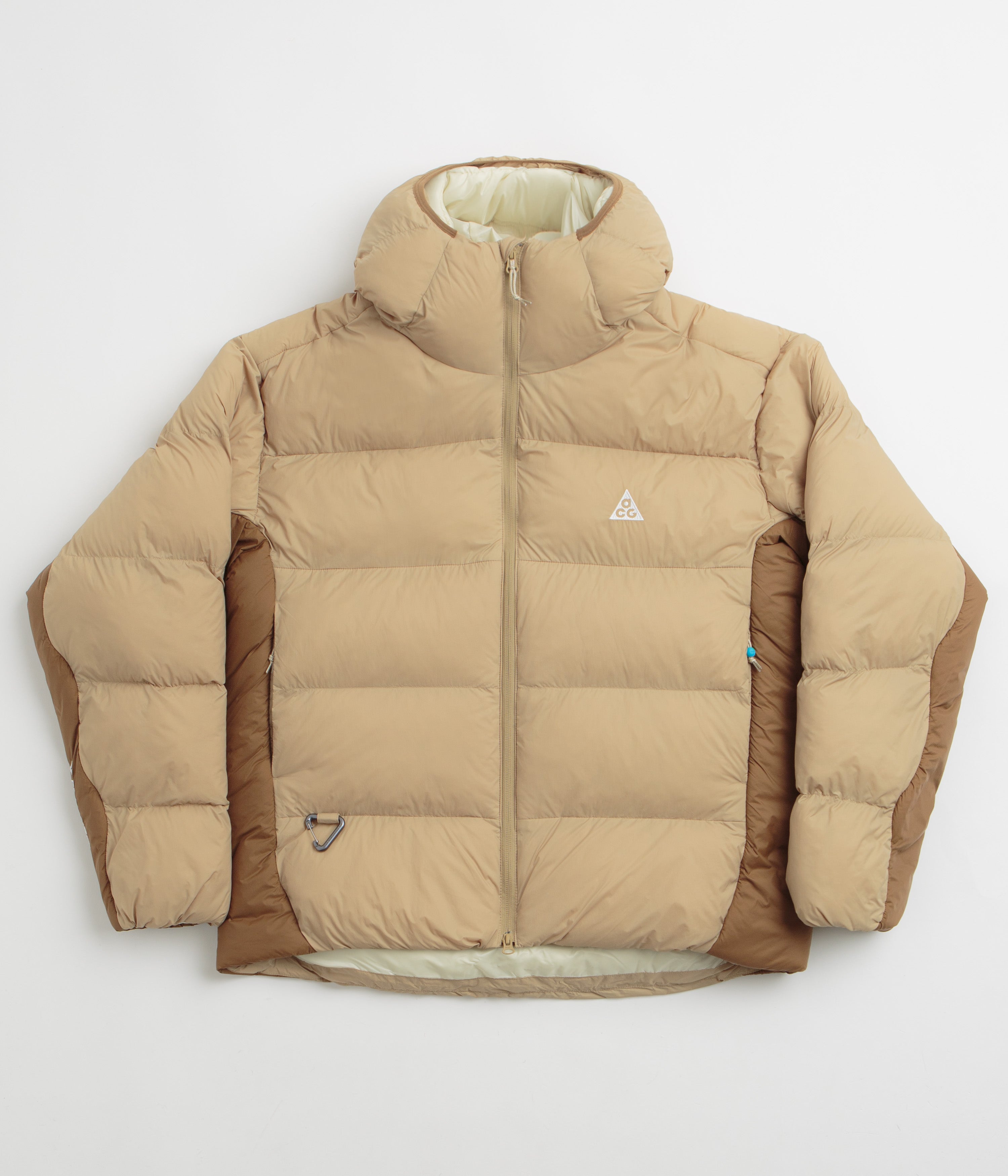 Nike ACG Lunar Lake Puffer Jacket in Parachute Beige and Summit White