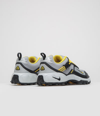 Nike ACG Phassad Shoes in Black and Yellow Zest and Metallic Silver