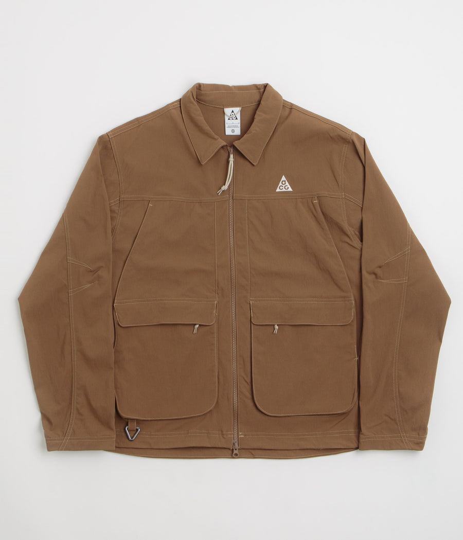 Nike ACG Smith Summit Jacket in Mosswood Brown and Light Khaki / Summit White