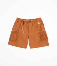 Nike ACG Snowgrass Cargo Shorts in Dark Russet and Monarch / Summit White