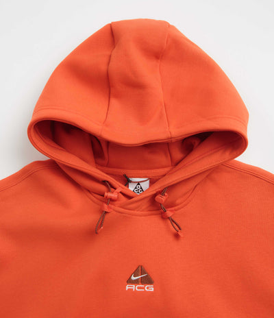 Nike ACG Therma-FIT Fleece Hoodie in Picante Red and Cinnamon / Summit White