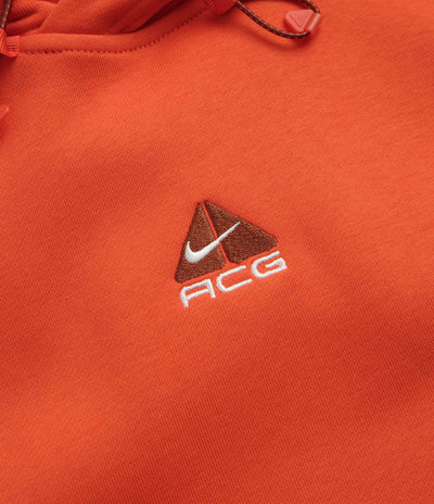 Nike ACG Therma-FIT Fleece Hoodie in Picante Red and Cinnamon / Summit White