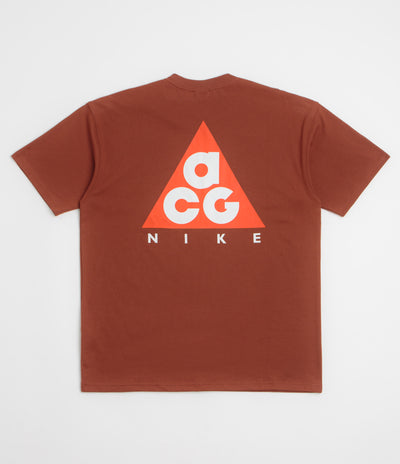 Nike ACG Tri Logo T-Shirt in Cinnamon and Picante Red