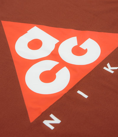 Nike ACG Tri Logo T-Shirt in Cinnamon and Picante Red