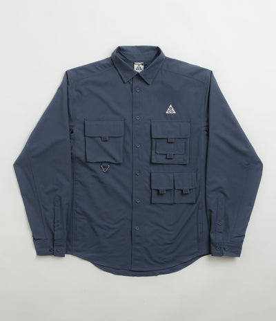 Nike ACG UV Devastation Trail Shirt in Thunder Blue and Summit White