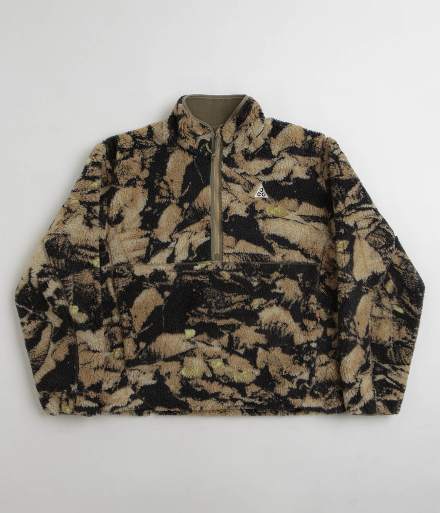 Nike ACG Windproof Half Zip Fleece in Parachute Beige and Summit White