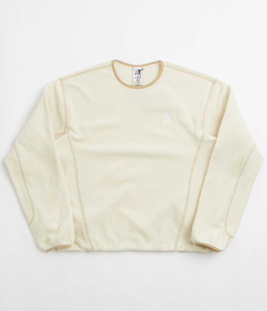 Nike ACG Wolf Tree Crewneck Sweatshirt  in Light Khaki and Parachute Beige / Summit White
