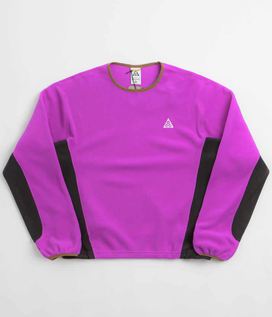 Nike ACG Wolf Tree Crewneck Sweatshirt  in Vivid Purple and Black / Summit White