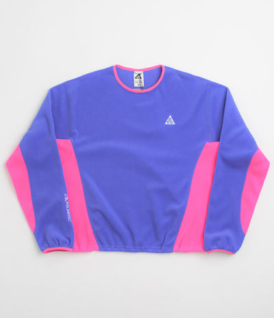 Nike ACG Wolf Tree Crewneck Sweatshirt in Persian Violet and Hyper Pink / Summit White