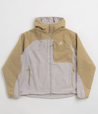Nike ACG Wolf Tree Plus Full Zip Hoodie in Parachute Beige and College Grey / Summit White