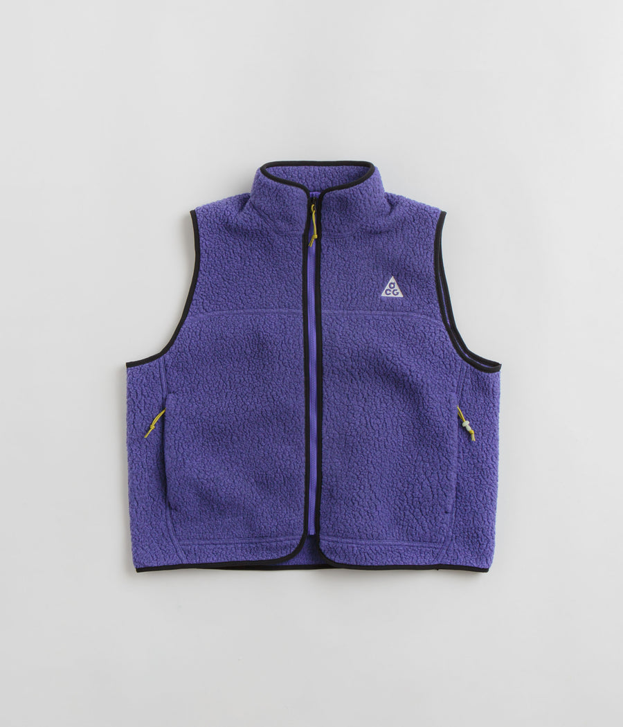 Nike ACG Womens Arctic Wolf Fleece Vest in Persian Violet and Black / Summit White