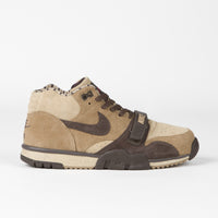 Nike Air Trainer 1 Shoes in Hay and Baroque Brown and Taupe - Varsity Red thumbnail