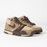 Nike Air Trainer 1 Shoes in Hay and Baroque Brown and Taupe - Varsity Red thumbnail