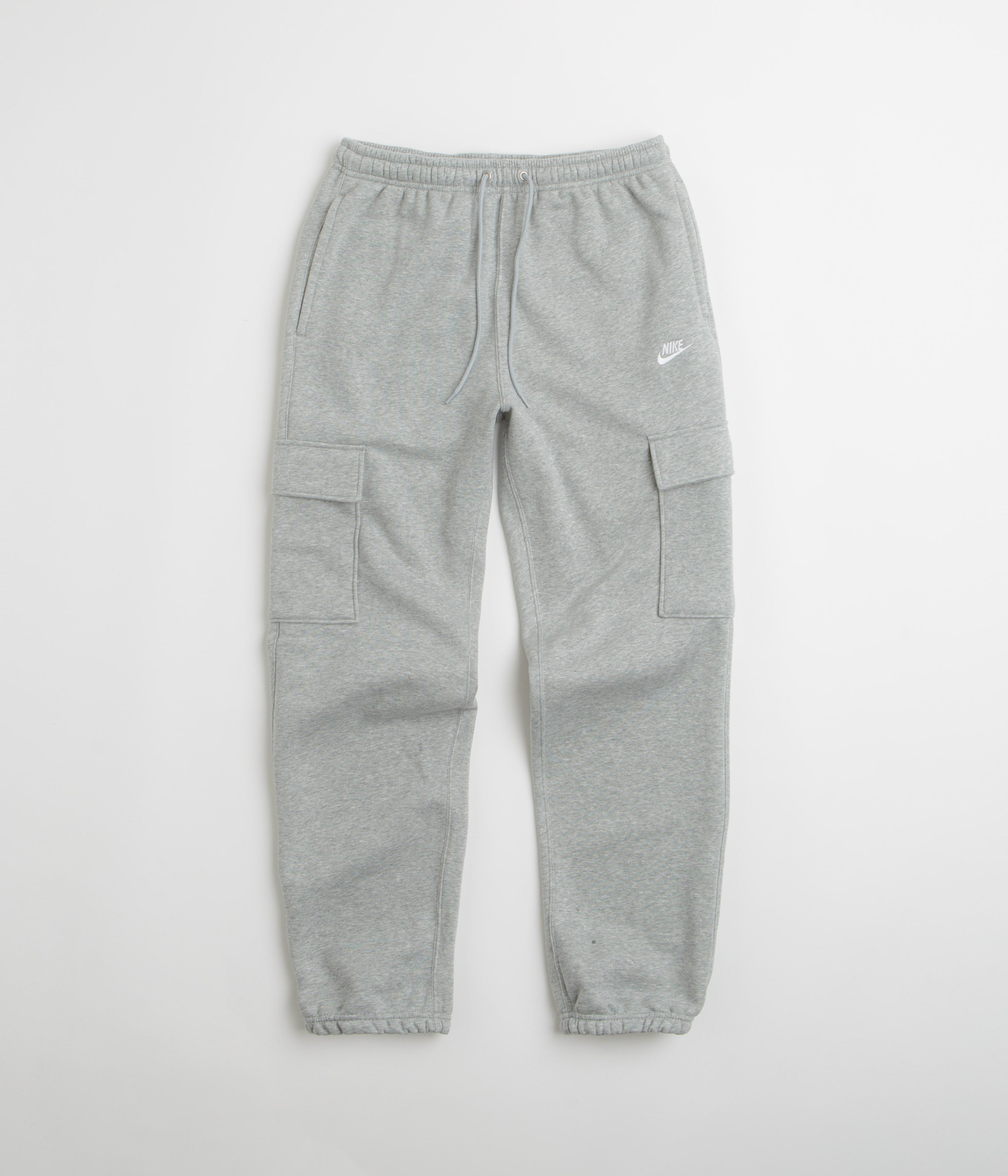 Nike Club Cargo Pants in Dark Grey Heather and Light Smoke Grey / White