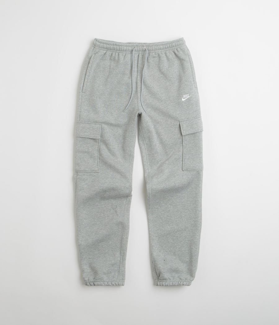 Nike Club Cargo Pants in Dark Grey Heather and Light Smoke Grey / White