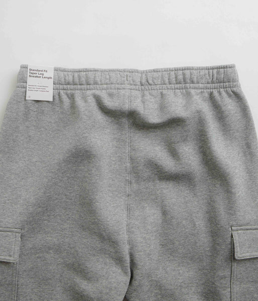 Nike Club Fleece Cargo Joggers - Dark Grey Heather / Matte Silver / Wh ...