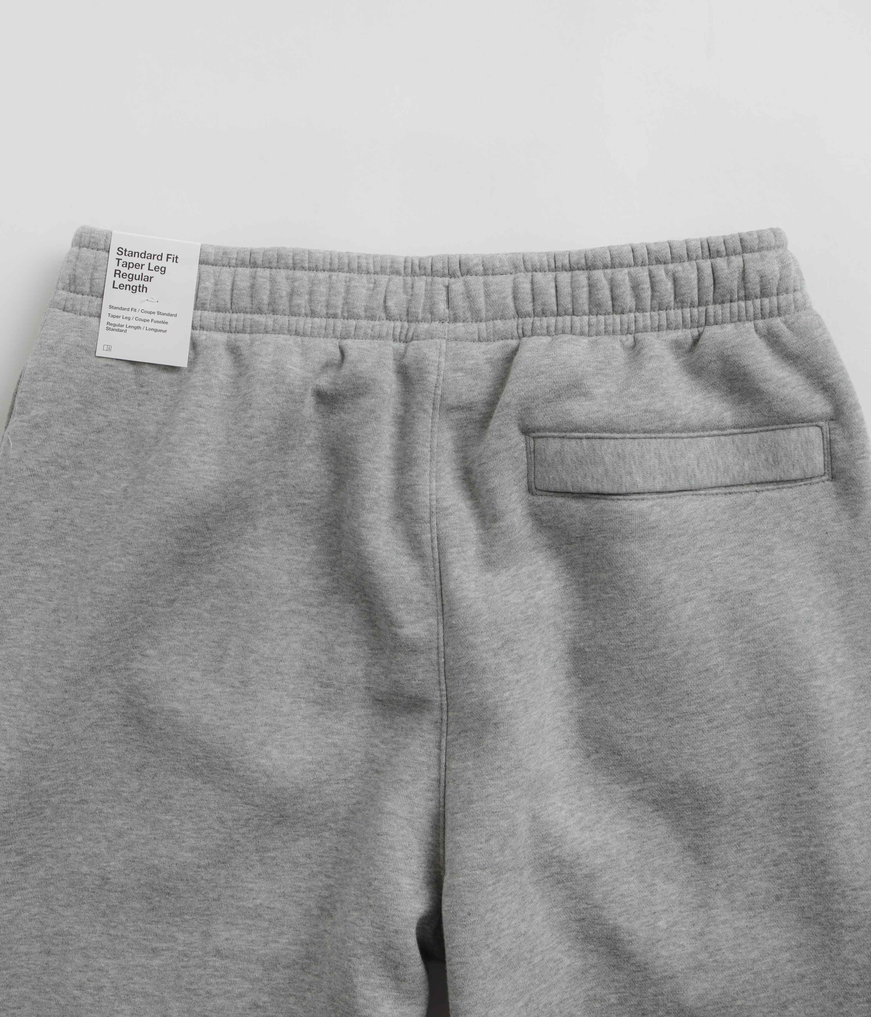 Nike Club Fleece Joggers - Dark Grey Heather / Matte Silver / White ...
