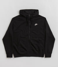 nike club zip hoodie black