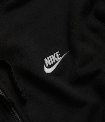 Nike Club Full-Zip Hoodie in Black and Black / White