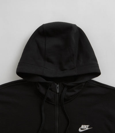 Nike Club Full-Zip Hoodie in Black and Black / White