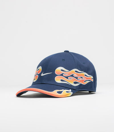 Nike Club Structured OG Flame Cap in Midnight Navy