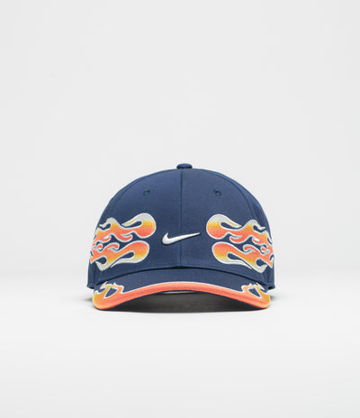 Nike Club Structured OG Flame Cap in Midnight Navy