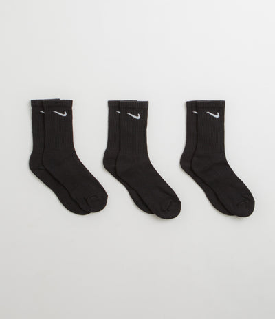 Nike Everyday Cushioned Training Crew Socks (3 Pair) - Black / White