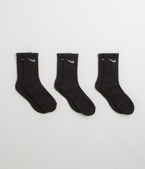 Nike Everyday Cushioned Training Crew Socks (3 Pair) - Black / White
