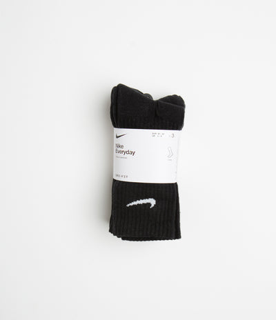 Nike Everyday Cushioned Training Crew Socks (3 Pair) - Black / White