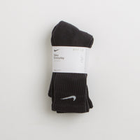 Nike Everyday Cushioned Training Crew Socks (3 Pair) - Black / White thumbnail
