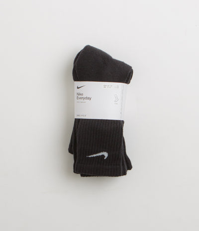 Nike Everyday Cushioned Training Crew Socks (3 Pair) - Black / White
