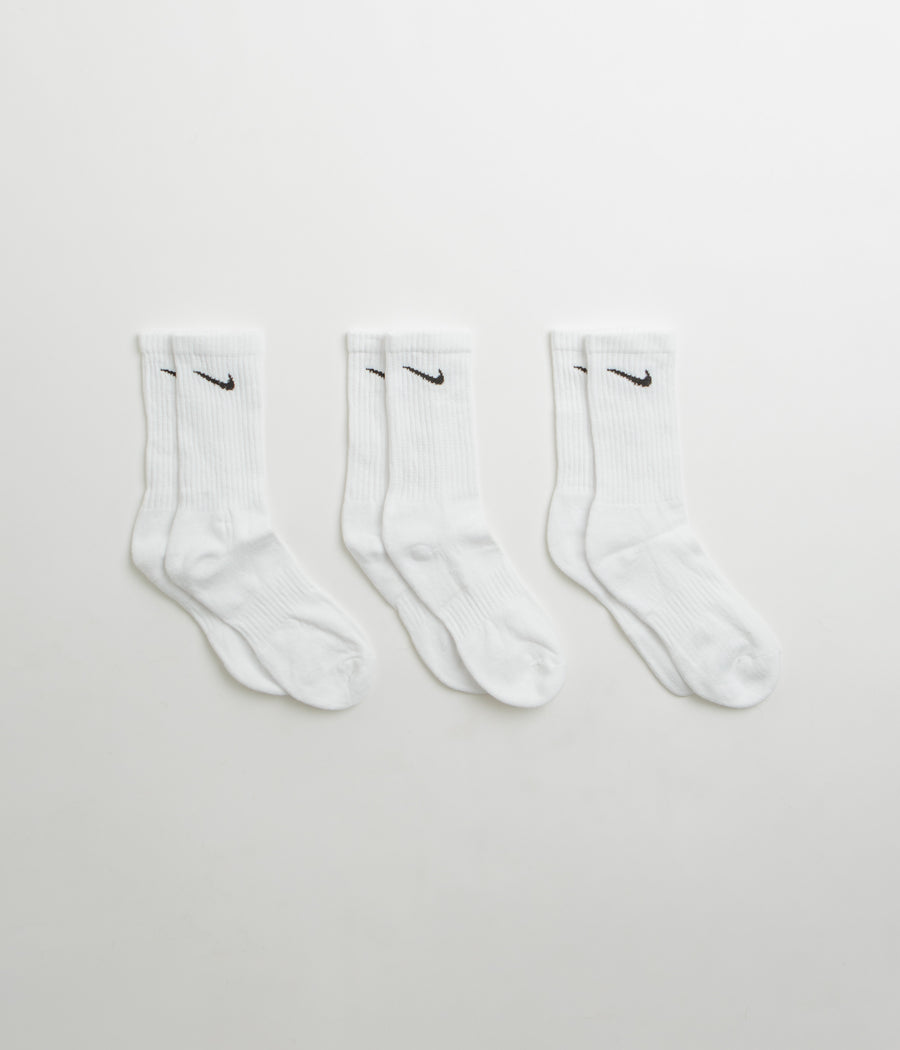Nike Everyday Cushioned Training Crew Socks (3 Pair) in White and Black