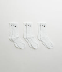 Nike Everyday Cushioned Training Crew Socks (3 Pair) in White and Black