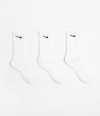 Nike Everyday Cushioned Training Crew Socks (3 Pair) - White / Black