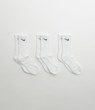 Nike Everyday Cushioned Training Crew Socks (3 Pair) in White and Black